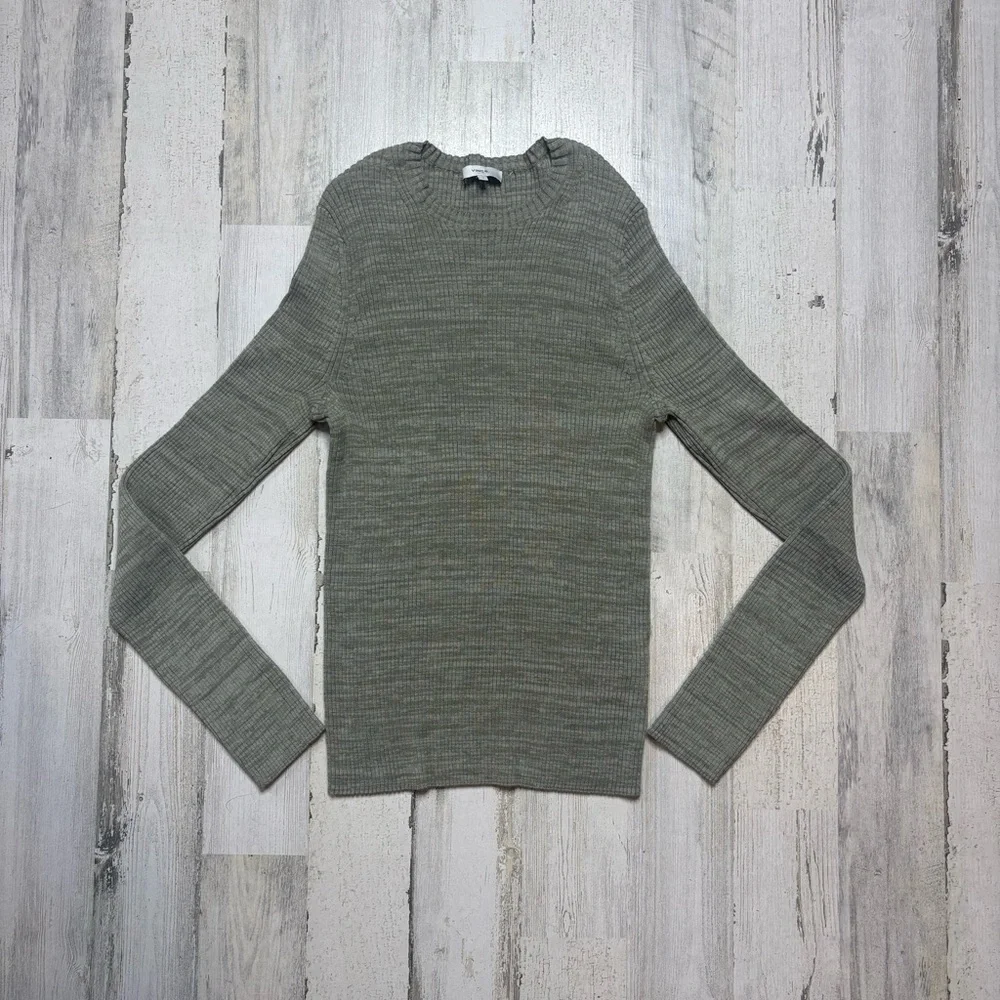 Vince Olive Ribbed Knit Sweater Size XL - Picture 2 of 5